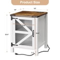 thumbnail image 3 of Huisuilinss Farmhouse Nightstand,18'' Rustic End Table with Barn Door, Wood Sofa Side Bedside Table with Charging Station,Night Stand Sofa Side Table for Living Room Bedrom, 3 of 6