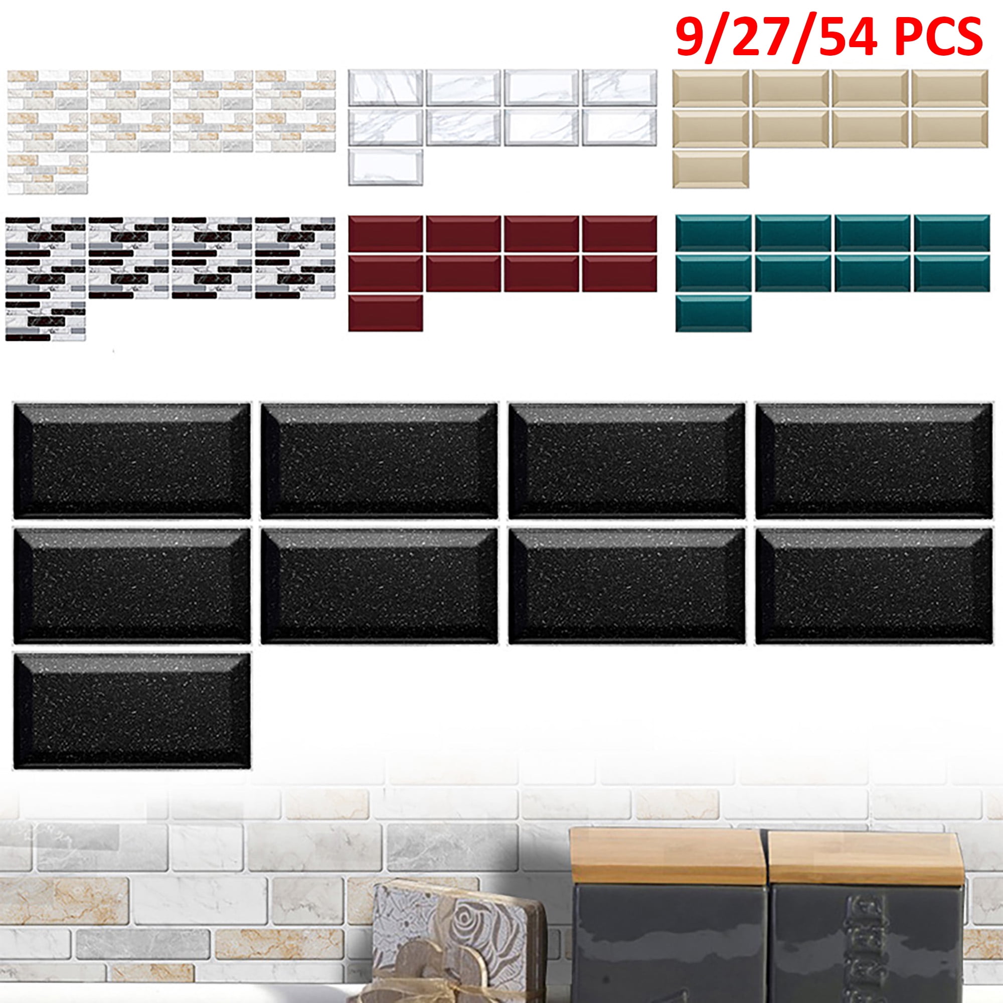 3D Self-Adhesive Kitchen Wall Tiles Bathroom Mosaic Tile Sticker Peel & Stick Wallpaper ...