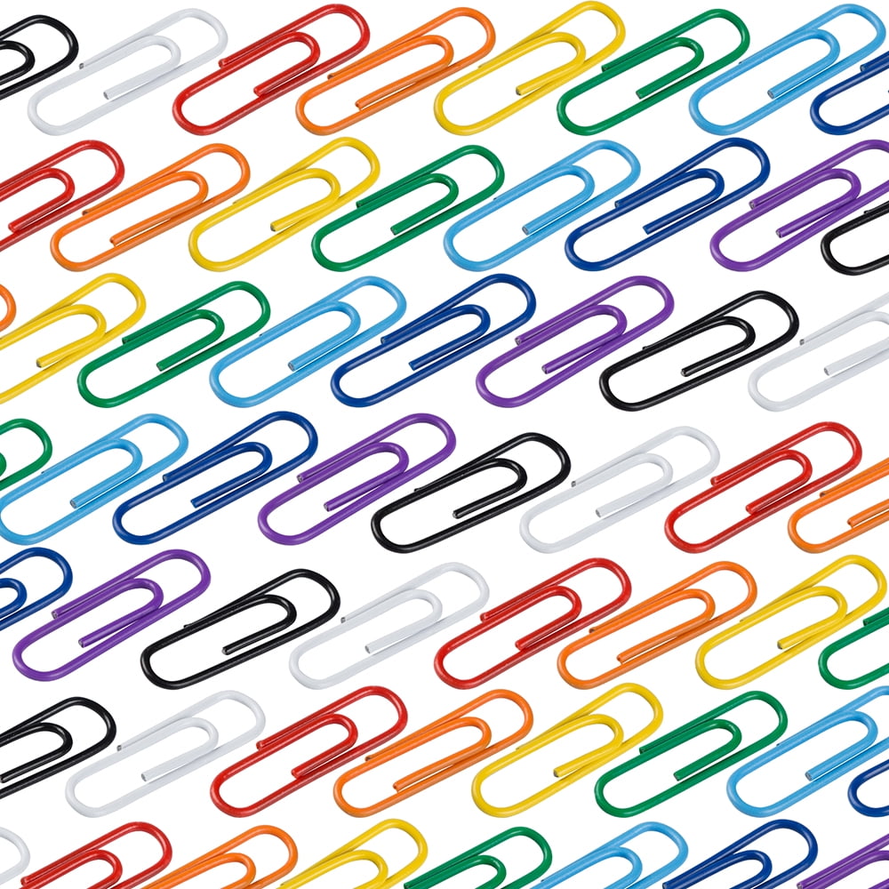 JAM Paper Standard Paper Clips, Assorted Colors, Small 1 inch, 900/Pack