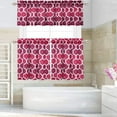 thumbnail image 6 of Haperlare 54"W x 15"L Geometric Moroccan Printed Short Voile Sheer Valance Curtains for Kitchen Cafe Bathroom Small Window, Red/Burgundy, 1 Panel, 6 of 6