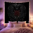 thumbnail image 2 of Moon Stars Ravens with Facing Each Other Their, Spooky Gothic for Gothic Decor Fans, Dark Art Decor Room Accent, Halloween Gift, Tapestry Wall Hanging for Bedroom and Dorm, 2 of 7