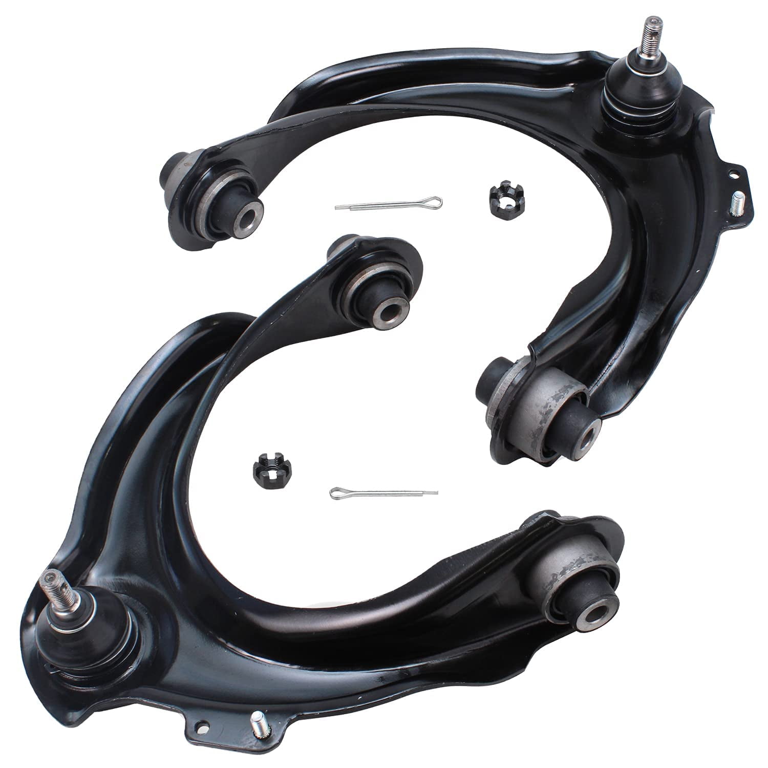 Detroit Axle - FWD Front End Suspension Kit for 2003-2007 Honda Accord 2004-2008 TSX Upper & Lower Control Arms Ball Joints Wheel Bearing Hubs Tie Rods Sway Bars 2005 2006 Replacement