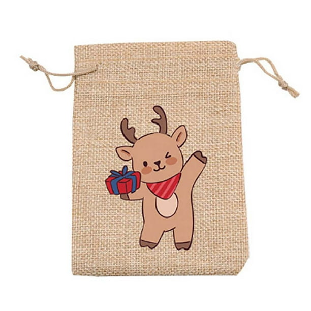 Organizadores de armario y almacenamiento, Organización y almacenamiento, Contenedores de almacenamiento, Contenedores de almacenamiento Bolsa navideña Lino Papá Noel Muñeco de nieve Bolsa de regalo B