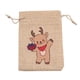 thumbnail image 1 of Christmas Bag Linen Santa Claus Snowman Gift Bag Candy Bag, 1 of 2