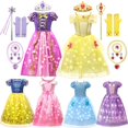 thumbnail image 2 of Kids Rapunzel Belle LED Light Up Costume Girl Halloween Princess Carnival Party Dress Cosplay Snow White&Aurora Birthday Clothes, 2 of 5