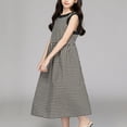 thumbnail image 6 of Spazoro Girls Midi Dresses, Sleeveless A-Line Crew Neck Plaid Casual Summer Dresses for Girls Black Size 13, 6 of 9