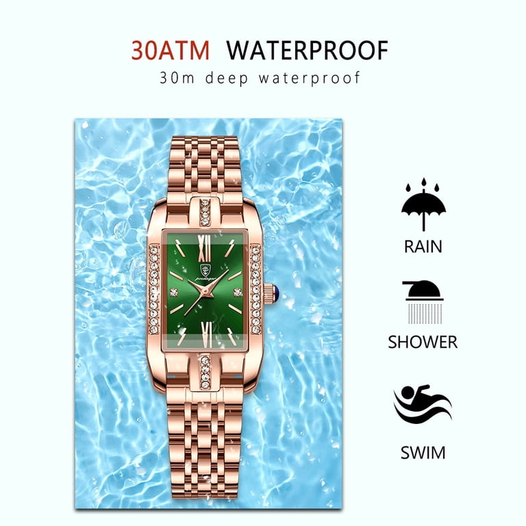 Women\'s Square Stainless Steel Quartz Wrist Watch - 30m Water Resistant Women main image 3