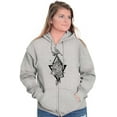 thumbnail image 3 of Bird Triangle Rose Floral Spiritual Womens Plus Size Graphic Zipper Hoodie Brisco Brands 4X, 3 of 5