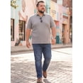 thumbnail image 5 of DARING DIVA Men's Big Tall Contrast Trim Short Sleeve Work Office Golf Shirts 3XL Gray, 5 of 7