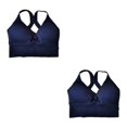 thumbnail image 3 of Thinsony Supportive Sports Bra Yoga Crop Top Vest for Workouts Blue XL 2Set, 3 of 6