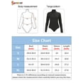 thumbnail image 5 of Spencer Women's Basic Solid Bodysuit Long-Sleeve Mock Turtleneck Leotard Tops Bodycon Jumpsuit, 5 of 9