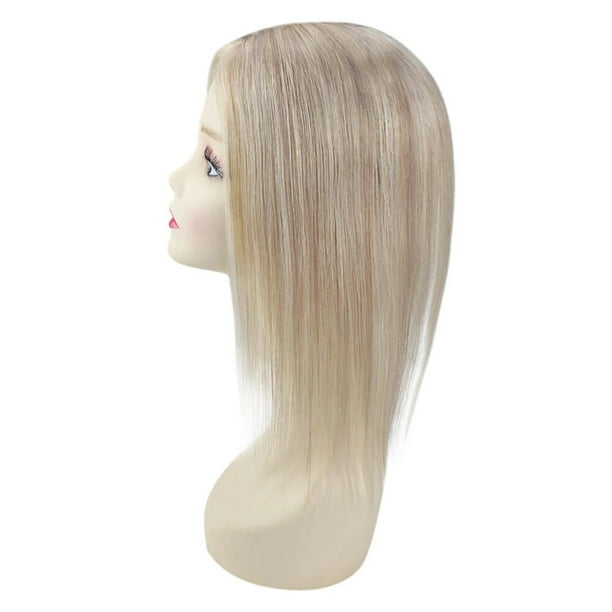 Full Shine Clip in Crown Topper for Women with Highlights Blonde 14 inch  Straight Hair Piece Wiglets 