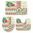 thumbnail image 2 of Summer Watermelon Bathroom Rugs Set Rustic Flowers Fruit Non Slip Absorbent Soft Bath Mats 3 Piece Set with Bathroom Rug, U-Shaped Floor Mat, Toilet Seat Cover Large Size, 2 of 9