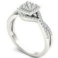 thumbnail image 2 of 3/8 Carat T.W. Diamond Criss-Cross Shank Halo Cluster 10kt White Gold Engagement Ring, 2 of 4