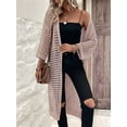 thumbnail image 4 of Women'S Hollow Out 3/4 Sleeve Open Front Knit Cardigan Long Sweater Tops Pale Pinkish Gray XXL, 4 of 7