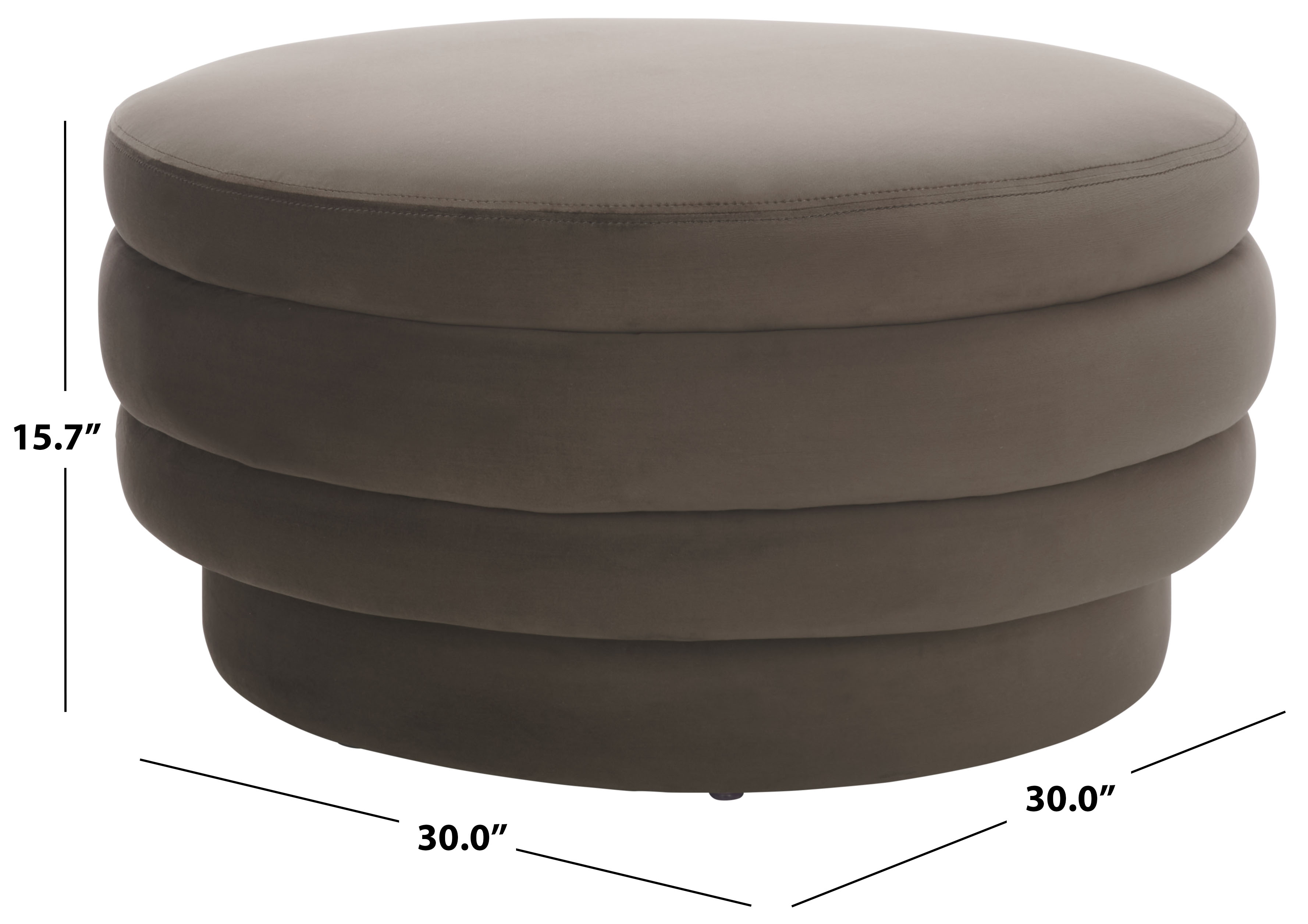 Safavieh Rohan Modern Round Ottoman, Chocolate