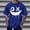 #0286-Blue, variant on Men Horror Grin OX Face Graphic Print Short Sleeve T Shirt Casual Loose Crew Neck Daily Streetwear Tee (White L) Father's Day Gift