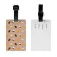thumbnail image 2 of Luggage Tags for Suitcases, Coffee Biscuit Chocolate Print Leather Bag Luggage Tags ID Label Tags Privacy Protection Travel Bag Labels, 2 of 6