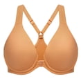 thumbnail image 1 of MELENECA Women's Racerback Front Closure Bras Plunge Unlined Full Coverage Seamless Underwire Bra Taupe 48E, 1 of 7