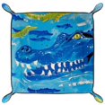 thumbnail image 2 of Women Girls Leather Square Dish Trinket Plate Jewelry Tray, Ocean Blue Crocodile Pattern Mothers Day Birthday Gift, 2 of 6