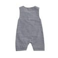 thumbnail image 3 of Douhoow Newborn Baby Boys Striped Romper Summer Sleeveless Cotton Linen Jumpsuit, 3 of 8