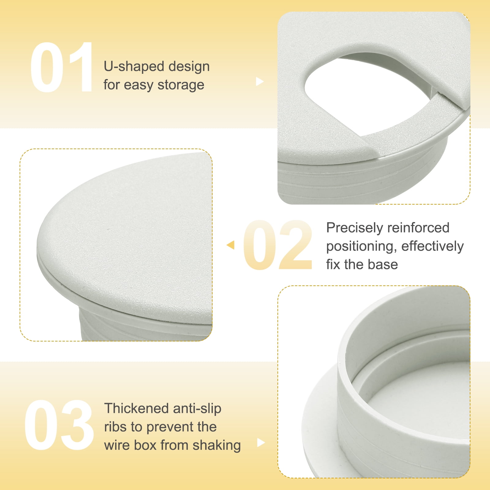 20 Pcs Desk Grommet 2 Inch,ABS Plastic Round Desk Hole Cover,50mm,Gray