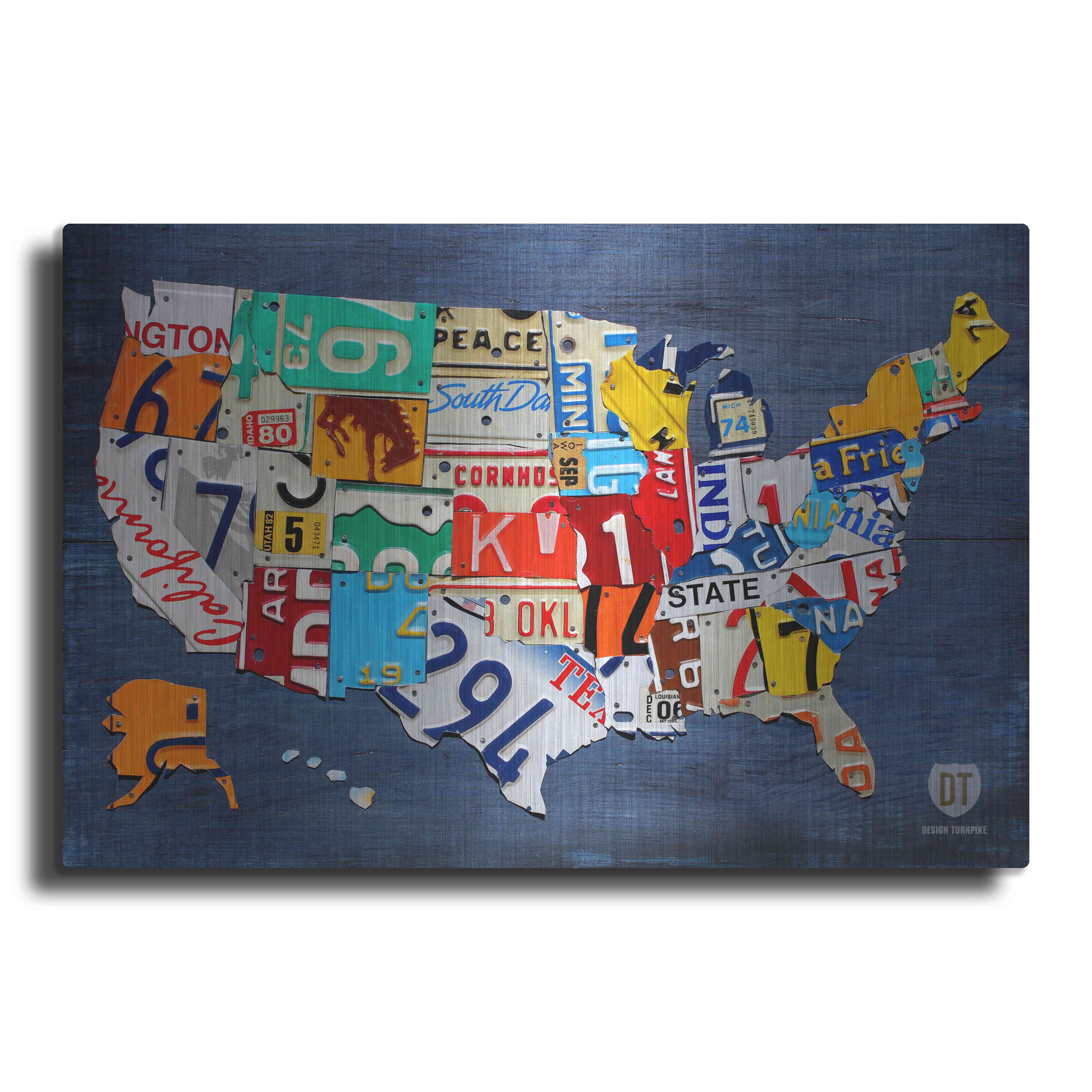 Luxe Metal Art 'USA Map' by Design Turnpike, Metal Wall Art, 36"x24