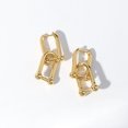 thumbnail image 1 of Pendientes de lujo de plata S925 para mujer con diamantes engastados y chapados en oro Pendientes versátiles y hebilla de pendientes simples, 1 of 6