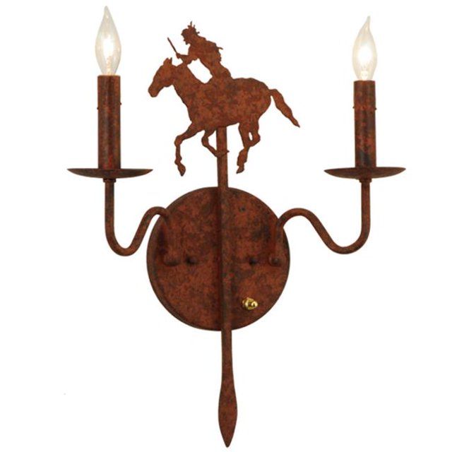 Meyda 140038 14 in. Braves Run 2 Light Wall Sconce