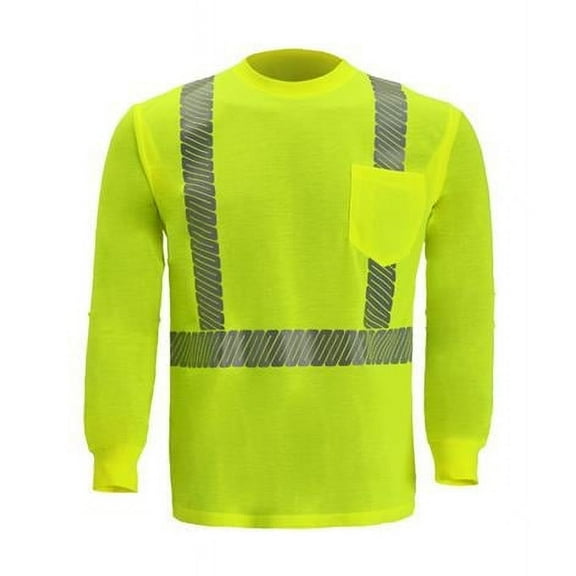2W International TL125C-2 XL Class 2 High-Viz Long Sleeve Jersey T-Shirt, Lime - Extra Large