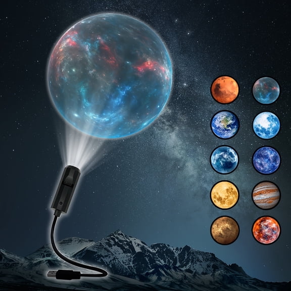 Planet Projectors: 10 Solar System Projectors, USB Galaxy Night Light, 360° Rotatable Ceiling Star Projector for Bedroom Living Room, Astronomy Gift