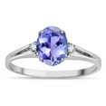 thumbnail image 2 of Star K � Oval 8x6 Genuine Tanzanite Split Shank Three Stone Engagement Promise Ring, 2 of 9