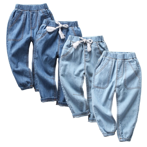 FLMEI 2-10T Boys Denim Jeans Sweatpants for Toddler Kids,Baby Active Jogger Sweatpants Trousers Kids Casual Athletic Pocket Pants