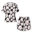thumbnail image 4 of Lsque Cute Baseball Women's Short-Sleeved Pajama Set - 2 Piece Soft and Lightweight Sleepwear Set-4X-Large, 4 of 9