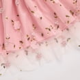 thumbnail image 6 of ZEHJUHAN Toddler Girl's Ruffle Sleeve Bow Princess Dress Sleeveless Round Neck 3D Floral Embroidery Mesh Party Dresses Pink，4Y, 6 of 7