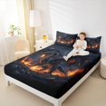 thumbnail image 4 of Manfei Dragon Bed Sheets King,Magic Animal Bedding King Size,Fire Flaming Sheet Set King,Microfiber Room Decoration,4pcs, 4 of 7