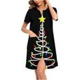 thumbnail image 2 of Wowcloth Woman's Christmas Homewear, Relaxed Fit with Short Sleeves, Cozy Sleepwear Lounge Dress for Holiday, Home, and Casual Use, 2 of 8