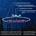 thumbnail image 2 of Gem Stone King 5.20 Ct Red Created Ruby Blue Created Sapphire 925 Sterling Silver Tennis Bracelet for Women, 2 of 5