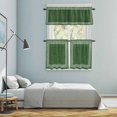 thumbnail image 5 of Green Retro Greek Key Kitchen Curtains Sets for Windows 24 Inch Length, Geometric Greece Ancient Rustic Rod Pocket Window Treatments Tier Curtains and Valances Set for Bedroom/Bathroom, 5 of 8