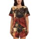 thumbnail image 1 of Fotbe Western French Bulldog Cowboy Conjunto de Pijama Estampado para Mujer, 2 Piezas, Ropa de Dormir con Camiseta de Manga Corta y Shorts Suaves-XX-Large, 1 of 6