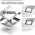 thumbnail image 6 of HEATGENE 4-Inch Square Shower Drain with Flat Cover, Floor Shower Drain with Hair Strainer, Stainless Steel Shower Floor Drain with 2-in-1 Flat & Tile Insert Cover, Brushed, 6 of 8