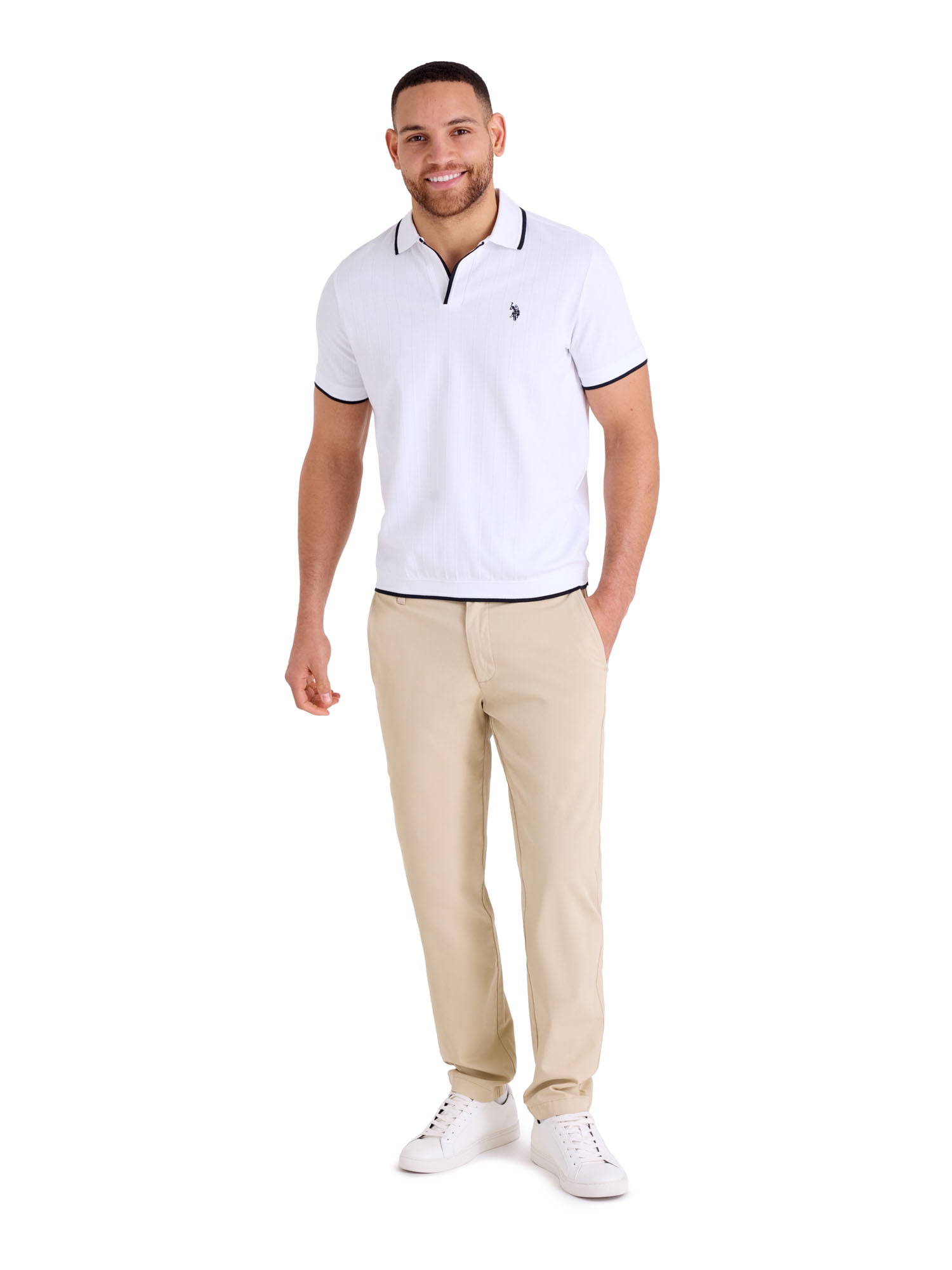 U.S. Polo Assn. Men's Textured Knit Polo Shirt
