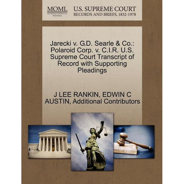 Jarecki V G D Searle Co Polaroid Corp V C I R U S Supreme Court Transcript Of Record With Supporting Pleadings Walmart Com Walmart Com