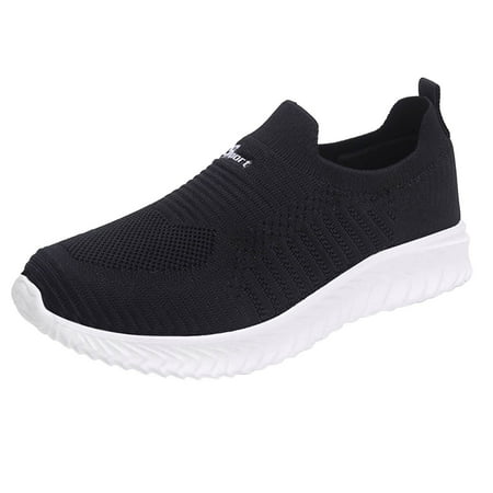 

SEMIMAY Men Couple Shoes Summer Large Size Lightweight Mesh Outdoor Non Slip Casual Running Shoes Black