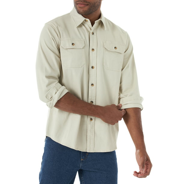 Wrangler Men's Epic Soft Long Sleeve Twill Woven Shirt - Walmart.com