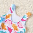 thumbnail image 6 of ASFGIMUJ Toddler Swimsuits For Girls One Piece Summer Cartoon Dinosaur Prints Swimwear Beach Onesie Bikini Bathing Suits For Teens Girls,Size 5 Years-6 Years Red, 6 of 8