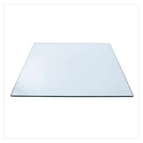 19" Square Clear Tempered Glass Table Top 3/8" Thick - Flat Polish Edge