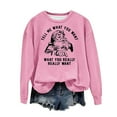 thumbnail image 4 of up to 60% off Gifts up to 60% off Gifts Wycnly Christmas Sweater Christmas Santa Claus Sweatshirt for Women Trendy Letter Print Oversized Sweatshirt Ladies Round Neck Long Sleeve Pullover Blouses Tops, 4 of 4