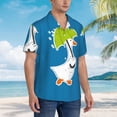 thumbnail image 3 of Zufioo Goose Holding an Umbrella Hawaiian Shirt for Men,Beach Shirts Tropical Vacation Shirts,Sleeve Casual Button Down Shirt with Pocket for Travel,Beach,Party,daily,Medium, 3 of 7