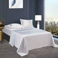 thumbnail image 2 of 4 PC Satin Silky Soft Bed Sheet Set Queen/King Size Fitted Pillow Cases, 2 of 4